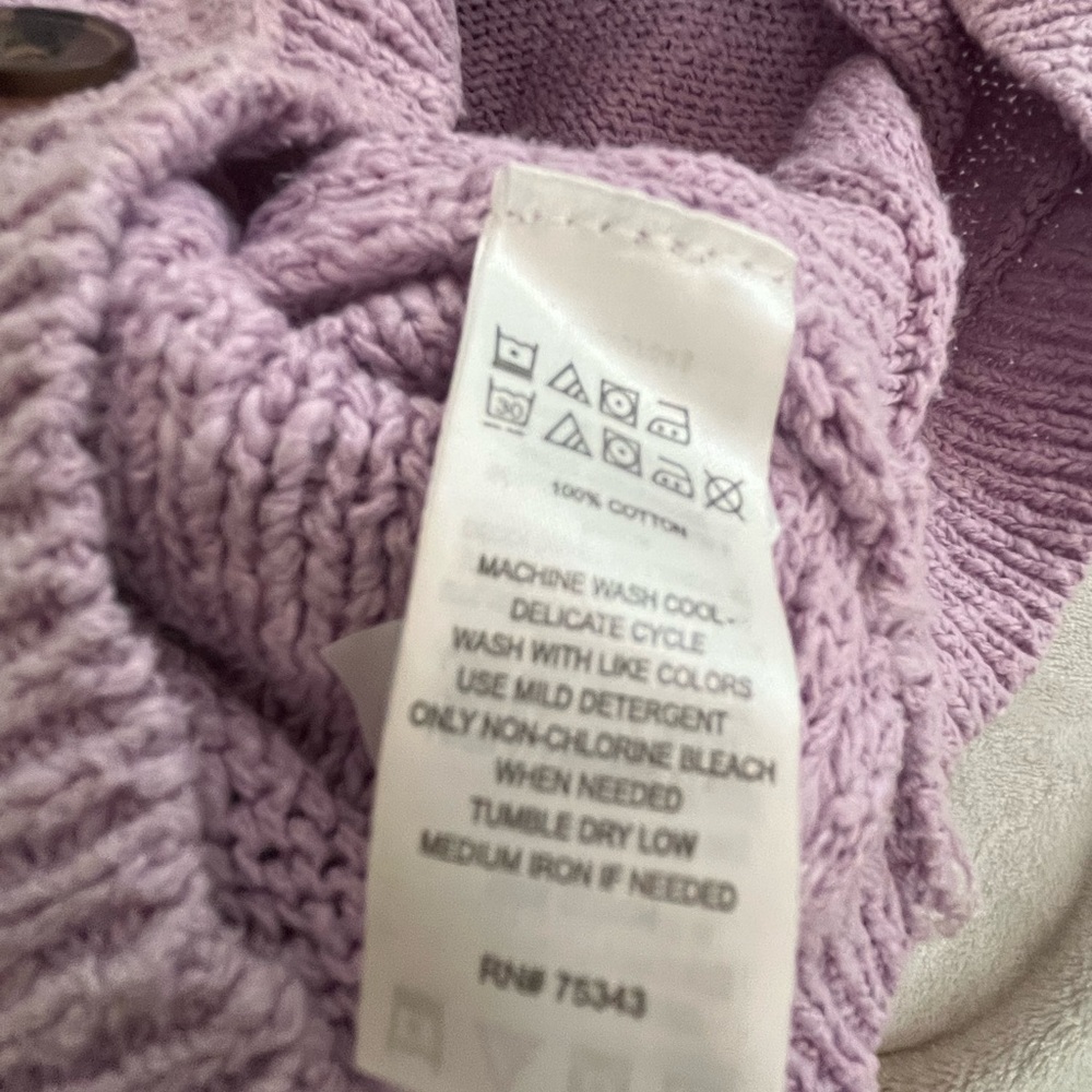 Lavender Button-Back Cardigan - Picture 6 of 7